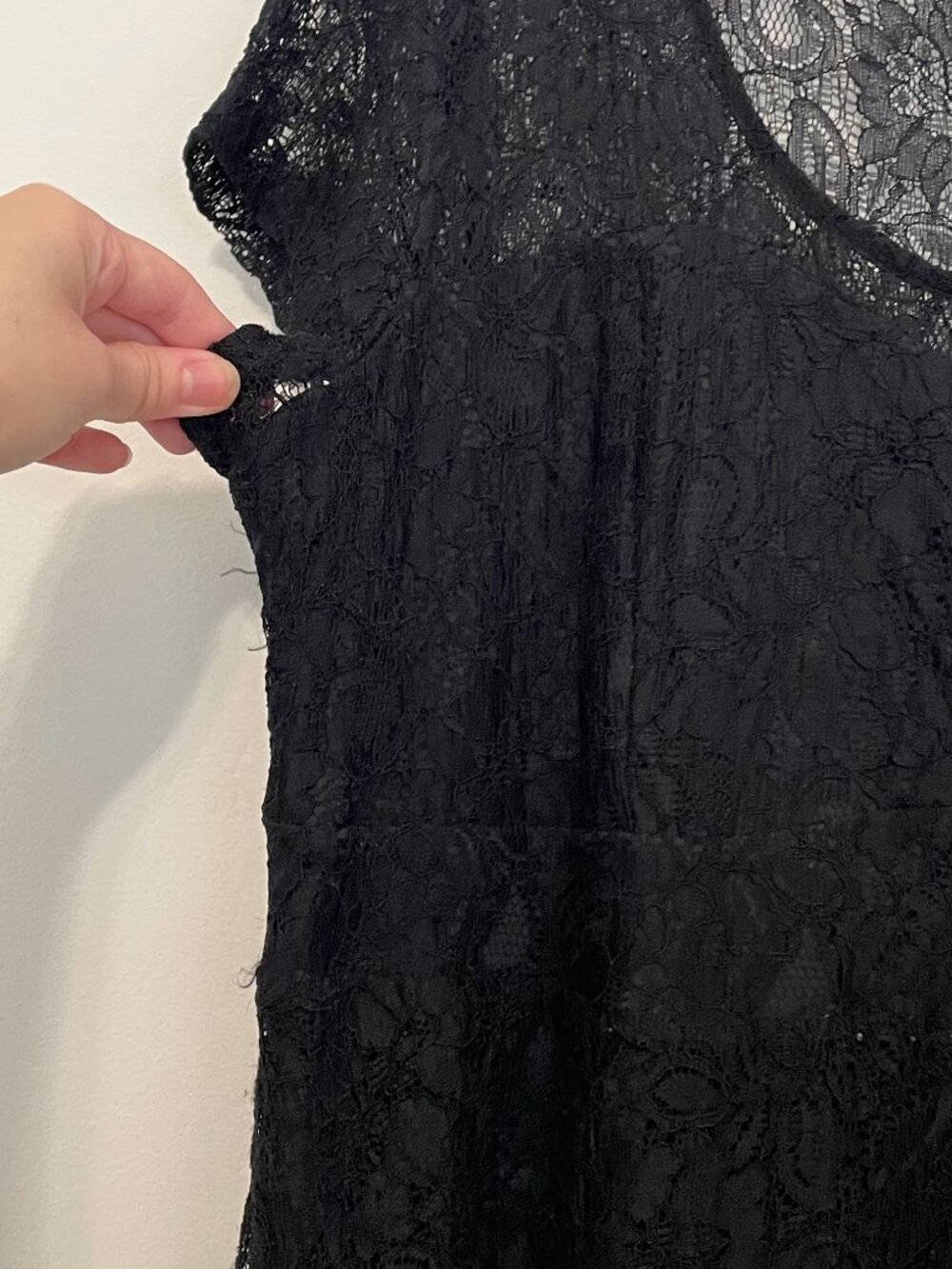 TORRID Plus Size Illusion Yoke Lace Dress Black Short Sleeve Party Whimsigoth 18 - Picture 7 of 16